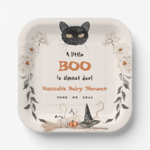 Assiettes En Carton Aquarelle Un Petit Baby shower Boo Halloween
