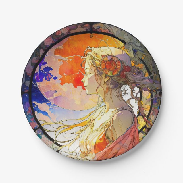 Assiettes En Carton Aquarelle vibrante de la plaque de papier pour fil (Devant)