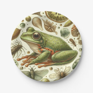 Assiettes En Carton Aquarelle vintage de grenouille