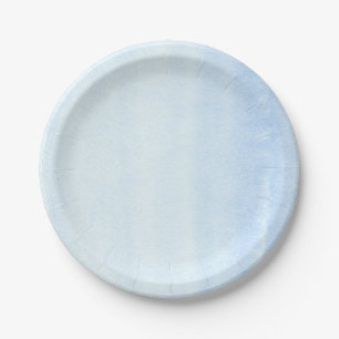 Assiettes En Carton Aquarelles bleu pastel doux