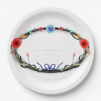 Assiettes En Carton Aquarelles florales