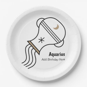 Assiettes En Carton Aquarius le porteur d'eau fête personnalisée faveu