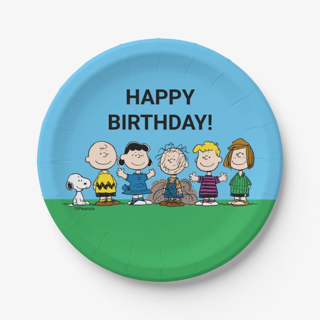 Assiettes En Carton Arachides amis dans une rangée (Devant)