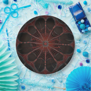 Assiettes En Carton Araignée de Redback Fractal Art,