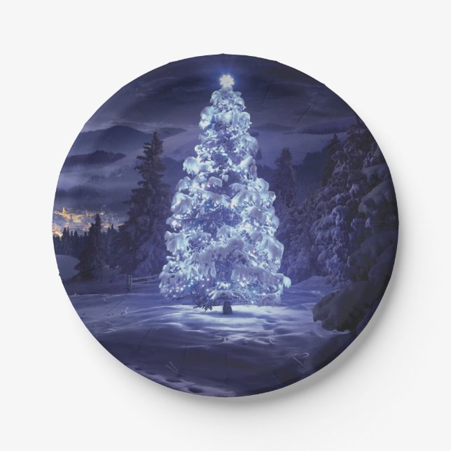 Assiettes En Carton Arbre de Noël (Devant)