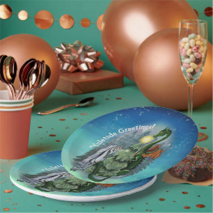 Assiettes En Carton Arbre de Noël enchanté