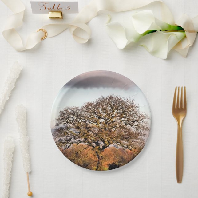 ASSIETTES EN CARTON ARBRE D'HIVER (Mariage)