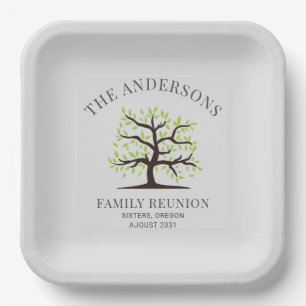 Assiettes En Carton Arbre Généalogique de Réunion de Famille Personnal