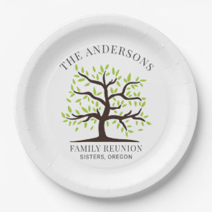 Assiettes En Carton Arbre Généalogique de Réunions de Famille Personna