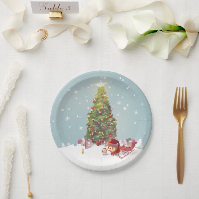 Assiettes En Carton Arbre Xmas (Mariage)
