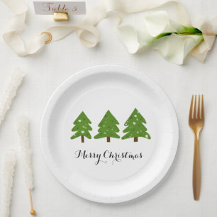 Assiettes En Carton Arbres de Noël