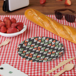 Assiettes En Carton Arbres de Noël Abstraits : Fêtes Géométriques