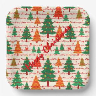 Assiettes En Carton Arbres de Noël de luxe Noël Fêtard