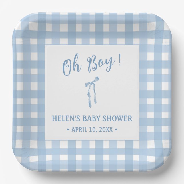 Assiettes En Carton Arc bleu simple garçons baby shower plaque en papi (Recto)