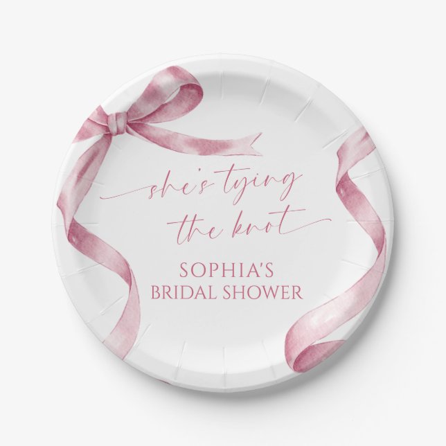 Assiettes En Carton Arc en ciel, elle fait son noeud, Réception de mar (Devant)