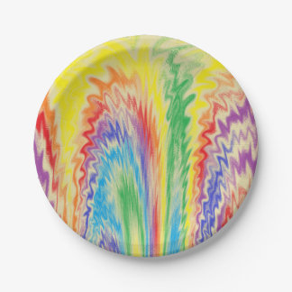 Assiettes En Carton Arc-en-ciel explosif
