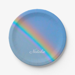 Assiettes En Carton Arc-en-ciel naturel