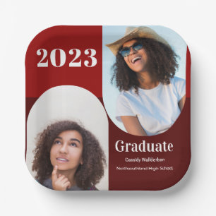 Assiettes En Carton Arch Red Burgundy Deux diplômes photo