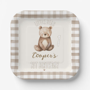 Assiettes En Carton Arche Brown carré Notre Petite Ours 1er Anniversai
