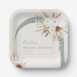Assiettes En Carton Arche florale en terre cuite Boho