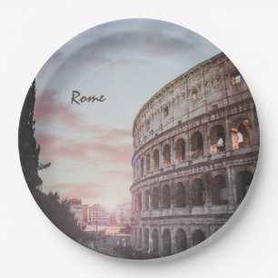 Assiettes En Carton Architecture antique Rome coucher de soleil ville