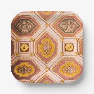 Assiettes En Carton Architecture rose et or hongrois