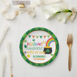 Assiettes En Carton Arcs-en-ciel, Shamrocks & Pots de Plaques en papie