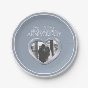 Assiettes En Carton Argent Mariage Anniversaire photo plaque de papier