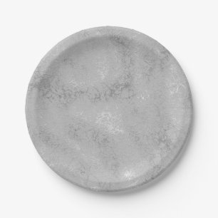 Assiettes En Carton Argent texture métallique rustique brillant élégan