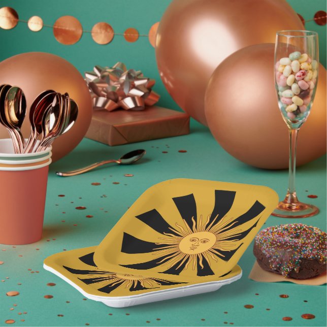 Assiettes En Carton Argentine Golden Sun, Sol de Mayo (Multi)