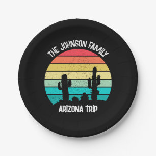 Assiettes En Carton Arizona Desert Cactus Sunset Personnalisé