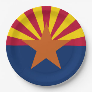Assiettes En Carton Arizona Drapeau : Réglage de Star Sun, État du cui