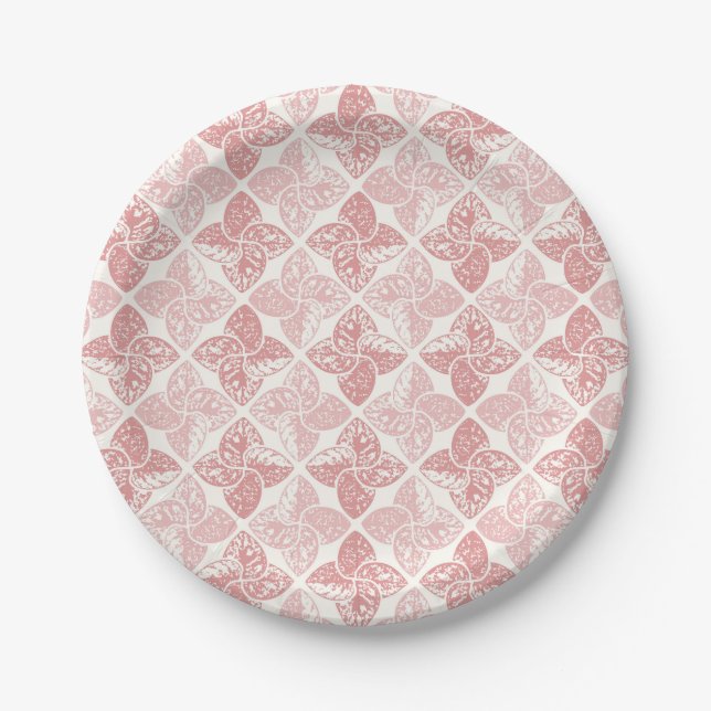 Assiettes En Carton Arlequin Floral Pastel Rose (Devant)