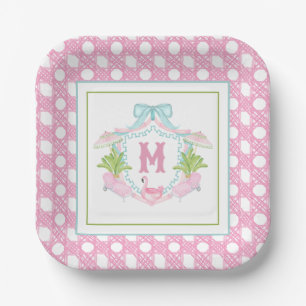Assiettes En Carton Armoiries de monogramme de Palm Beach Prépa