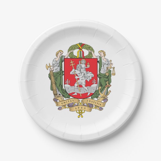 Assiettes En Carton Armoiries de Vilnius, Lituanie Plaques en papier (Devant)