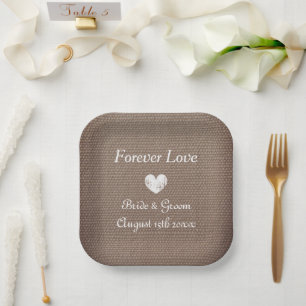 Assiettes En Carton Arrière - plan de burlap rustique mariage campagna