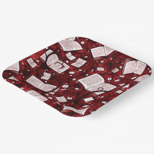 Assiettes En Carton Arrière - plan de livres rouges