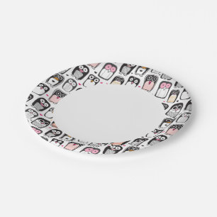 Assiettes En Carton arrière - plan d'illustration de l'oiseau pingouin