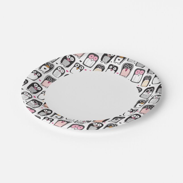 Assiettes En Carton arrière - plan d'illustration de l'oiseau pingouin (Angle)