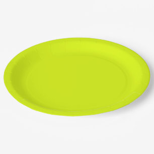 Assiettes En Carton arrière - plan jaune fluorescent couleur solide