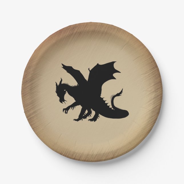 Assiettes En Carton Arrière - plan rustique Black Dragon (Devant)