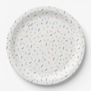 Assiettes En Carton Arrosez les plats de partie (blancs)