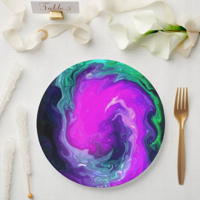 Assiettes En Carton Arsty Swirl (Mariage)