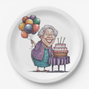 Assiettes En Carton Art de ballon de fête d'anniversaire humoristique
