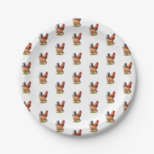 Assiettes En Carton Art de poulet et de coq, volaille, animaux de ferm