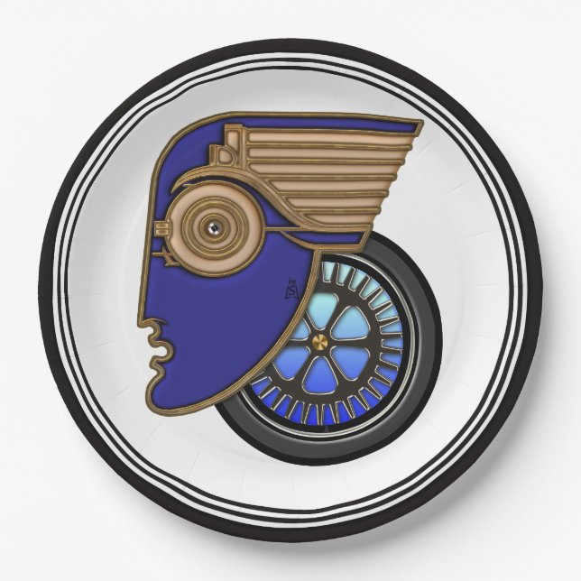 Assiettes En Carton Art Déco Motorhead (Devant)