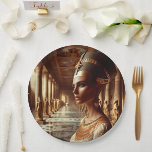 Assiettes En Carton Art majestueux de la reine égyptienne : Or Pourcen