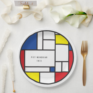 Assiettes En Carton Art Moderne Géométrique Minimaliste De Stijl Mondr