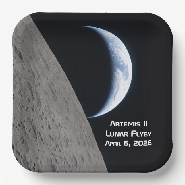 Assiettes En Carton Artemis II Lunar Flyby (Recto)