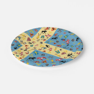 Assiettes En Carton Articles suédois de culture avec le drapeau